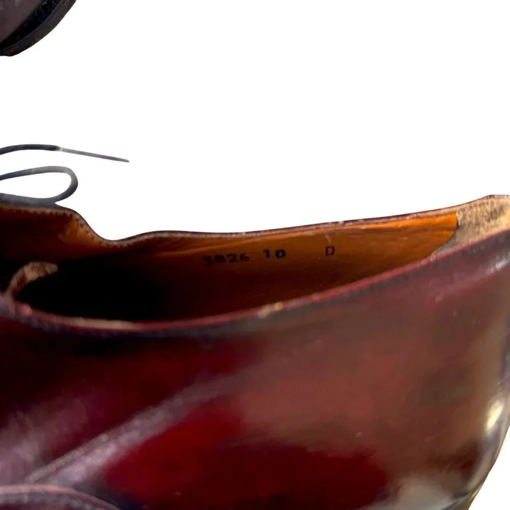Leather Cap Toe Lace Up Oxford Dress Shoe Men’s Size 10 D Bordeaux Made in Italy